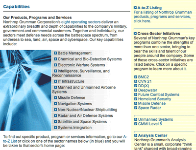 Northrop Grumman's Capabilities