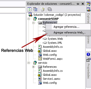 Agregamos la referencia SOAP