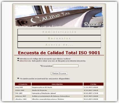 Intranet, Encuestas ISO 9901