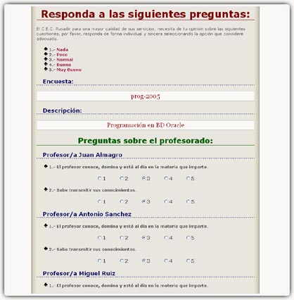 Intranet, Encuestas ISO 9901